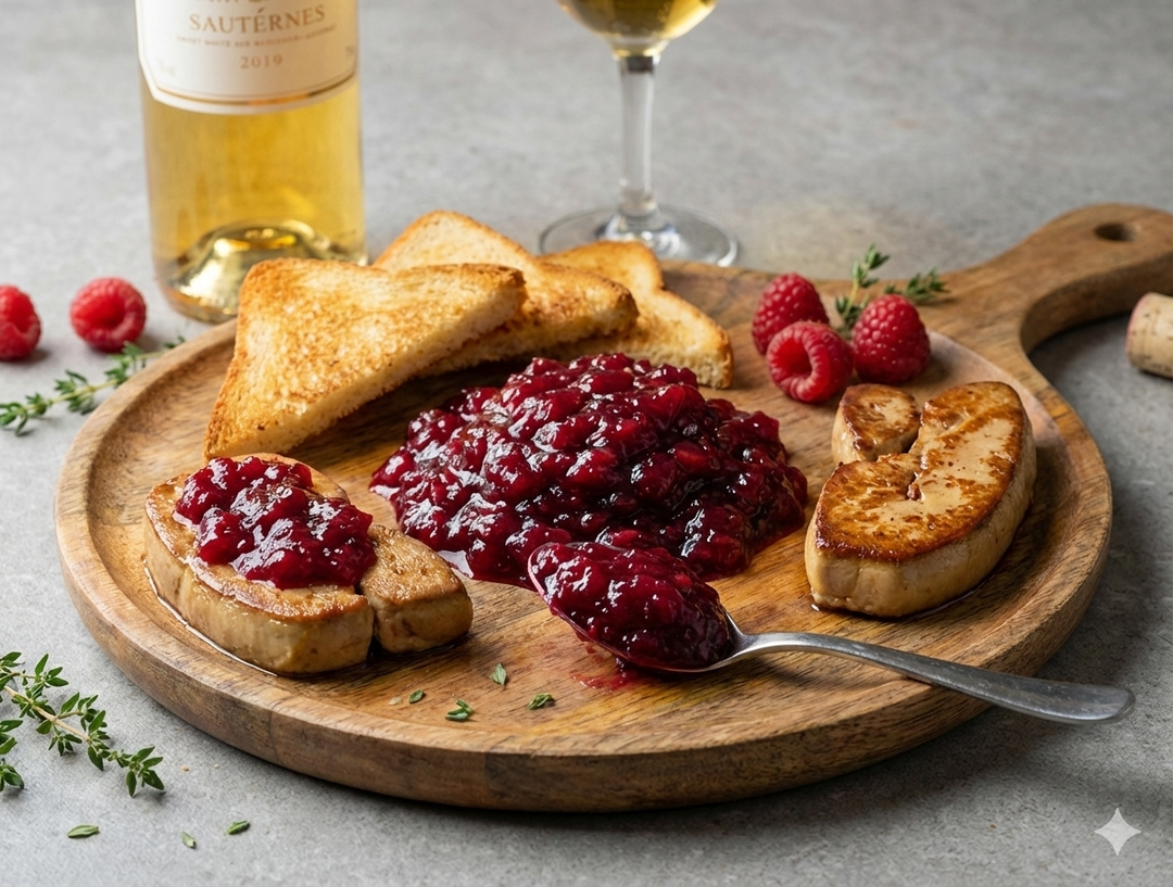 Confiture d'oignon aux  famboises