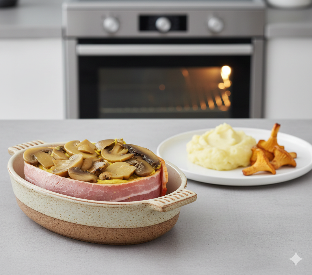Médaillon de porc champignon moutarde